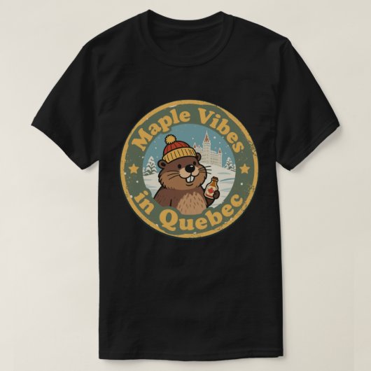 Retro Quebec Ahornsirup T-Shirt (Design vorne)