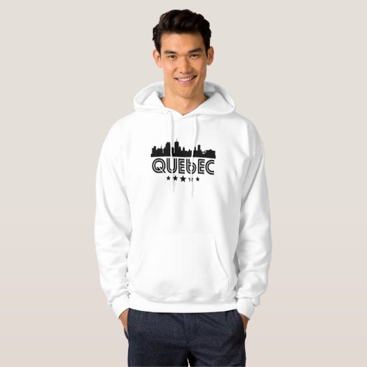 Retro Quebec-Skyline Hoodie (Vorne ganz)