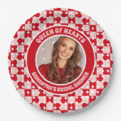 Retro Queen of Hearts Brautparty Foto Pappteller (Vorderseite)