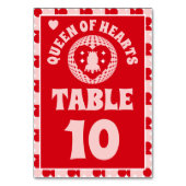 Retro Queen of Hearts Brautparty Table Card Tischnummer (Rückseite)