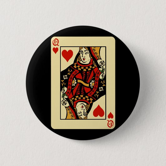 Retro Queen of Hearts Button (Vorderseite)