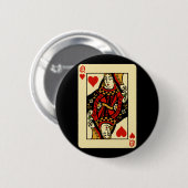 Retro Queen of Hearts Button (Vorne & Hinten)