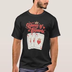 Retro Queen of Hearts Playing Cards Valentinstag T-Shirt