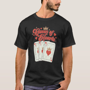 Retro Queen of Hearts Playing Cards Valentinstag T-Shirt