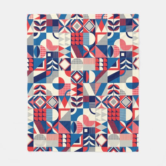 Retro-Quilting Fleecedecke (Vorderseite)