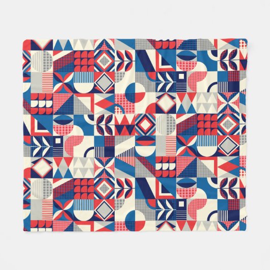 Retro-Quilting Fleecedecke (Vorderseite (Horizontal))