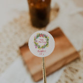 Retro Quirky farbenfrohe Weihnachtskranz Runder Aufkleber