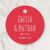 Retro Quirky Hand Drawn Cupid Wedding Thank You Geschenkanhänger (Vorderseite)