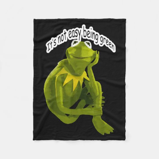 Retro Quote Its Not Easy Being Green Funny Frog An Fleecedecke (Vorderseite)