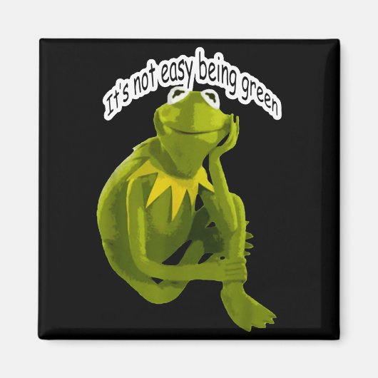 Retro Quote Its Not Easy Being Green Funny Frog An Magnet (Vorne)