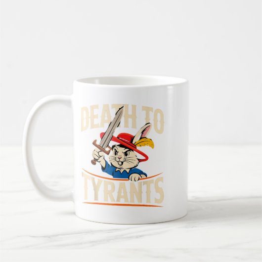 Retro Rabbit Meme Death To Tyrants Funny Kaffeetasse (Links)