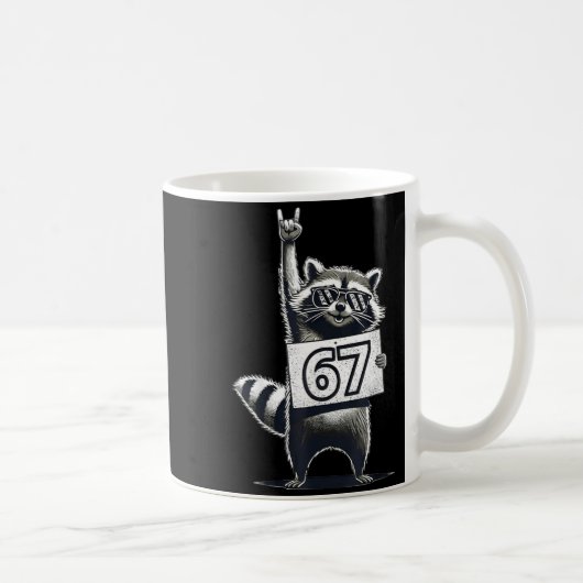 Retro Raccoon 67 Shirts Rock Music Men Kids Women  Kaffeetasse (Rechts)