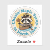 Retro Raccoon Canoe North York Aufkleber (Blatt)