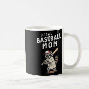 Retro Raccoon Feral Baseball Mama Trash Panda Spor Kaffeetasse