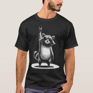 Retro Raccoon Rock Musik Geschenk Männer Kinder Fr T-Shirt