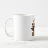 Retro Raccoon Tired Vibes White Mug Kaffeetasse (Links)