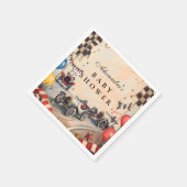 Retro Race Car Baby Shower Serviette (Ecke)