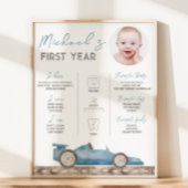 Retro Race Car Foto Milestone Zeichen Poster