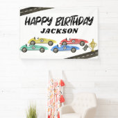 Retro Race Car Kindergeburtstag Banner (InSitu)