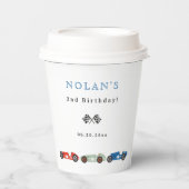 Retro Race Car Thema Geburtstag Pappbecher (Vorderseite)