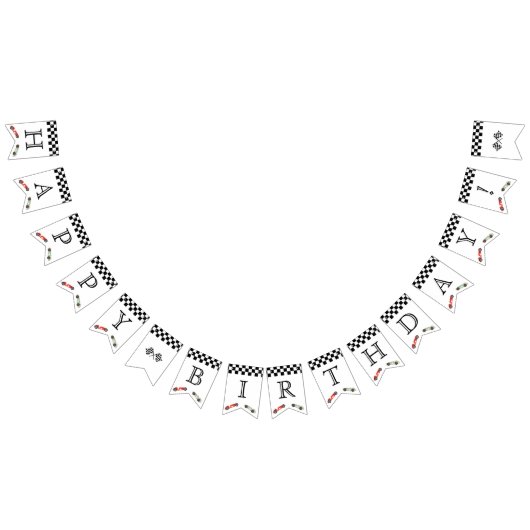 Retro Race Car Thema Geburtstag Wimpelkette (Alle)