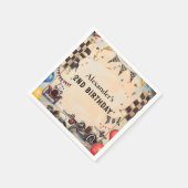 Retro Race Track Two Fast Birthday Serviette (Ecke)