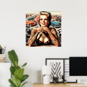 Retro-Racing-Button Poster (Heimbüro)