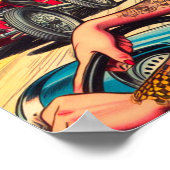 Retro-Racing-Button Poster (Ecke)