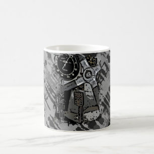 Retro Racing - grauer Spritzer Kaffeetasse