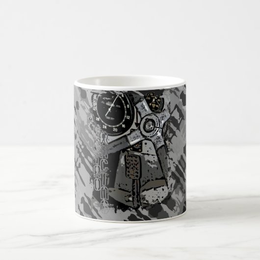 Retro Racing - grauer Spritzer Kaffeetasse (Mittel)