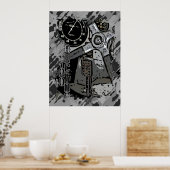Retro Racing - grauer Spritzer Poster (Küche)