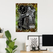 Retro Racing - grüner Spritzer Poster (Heimbüro)