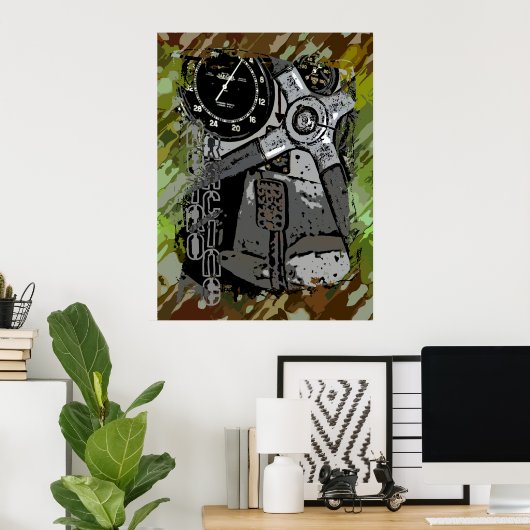 Retro Racing - grüner Spritzer Poster (Heimbüro)