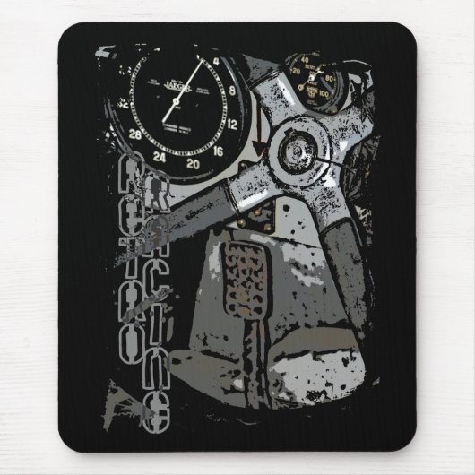 Retro Racing Oldtimer Details Grafikdesign Mousepad (Vorne)