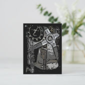 Retro Racing Oldtimer Details Grafikdesign Postkarte (Stehend Vorderseite)