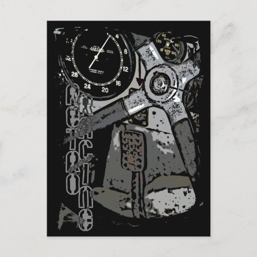 Retro Racing Oldtimer Details Grafikdesign Postkarte (Vorderseite)