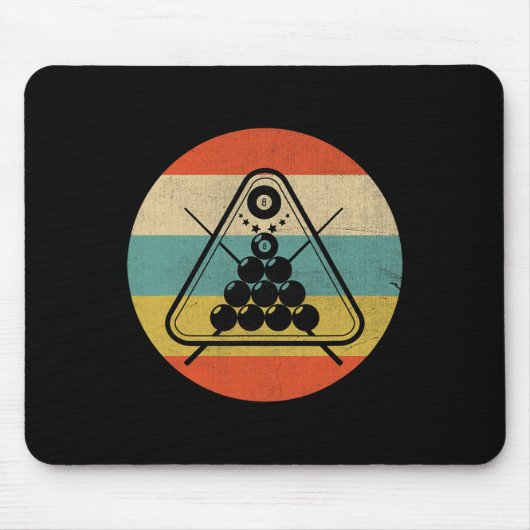 Retro Rack Pool Billiard Player Billiard Kartenspi Mousepad (Vorne)