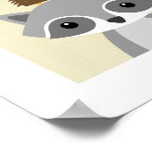 Retro Racoon Poster Print (Ecke)