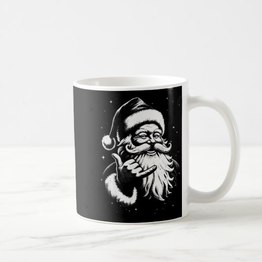 Retro Rad Christmas Mele Kalikimaka Santa Shaka Ha Kaffeetasse (Rechts)