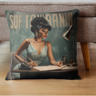 Retro Radiance Black Woman Vintager Glamour Kissen