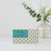 Retro Radiation Business Card, Türkis Visitenkarte (Stehend Vorderseite)