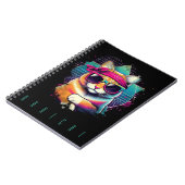 Retro Radical Cat mit Bandana und Sonnenbrille Notizblock (Linke Seite)