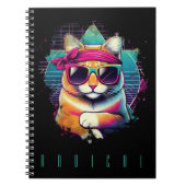 Retro Radical Cat mit Bandana und Sonnenbrille Notizblock (Vorderseite)