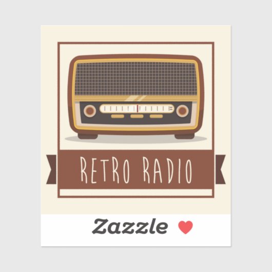 Retro-Radio Aufkleber (Blatt)
