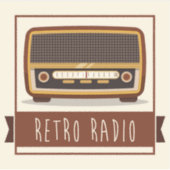 Retro-Radio Aufkleber (Vorderseite)
