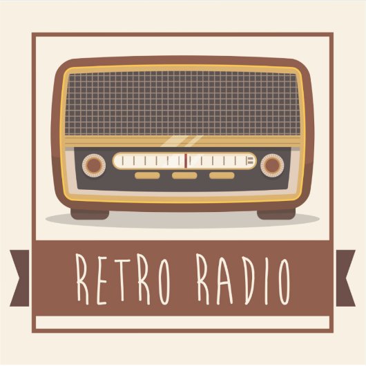Retro-Radio Aufkleber (Vorderseite)