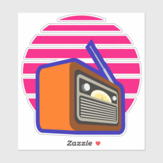 Retro-Radio-Aufkleber | Vintage-Klassiker-Musikgra Aufkleber