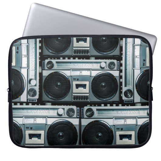 Retro-Radio Boombox Laptopschutzhülle (Vorderseite)