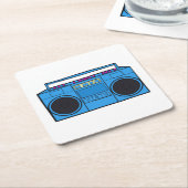 Retro Radio Boombox Rechteckiger Pappuntersetzer (angewinkelt)
