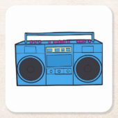 Retro Radio Boombox Rechteckiger Pappuntersetzer (Vorderseite)